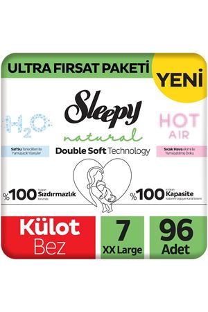 Natural Double Soft Ultra Fırsat Paketi Külot Bez 7 Numara Xxlarge 96 Adet