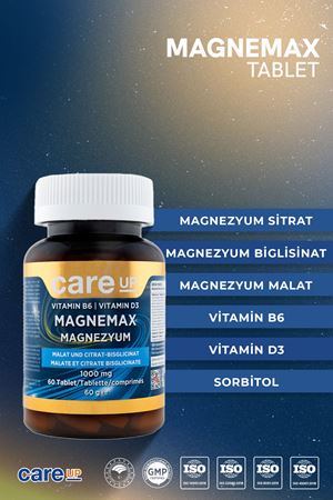 Magnezyum Sitrat+Biglisinat+Malat İçeren Tablet 60'lı