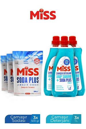SIVI ÇAMAŞIR DETERJANI 1500MLX3+MİSS SODA PLUS ÇAMAŞIR SODASI 500 GRX3
