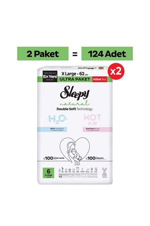 Natural Double Soft Ultra Fırsat Paketi Külot Bez 6 Numara Xlarge 124 Adet