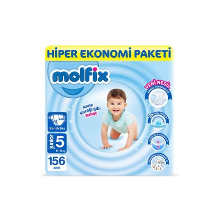 Bebek Bezi 5 Beden Junior Hiper Ekonomi Paketi 156 Adet