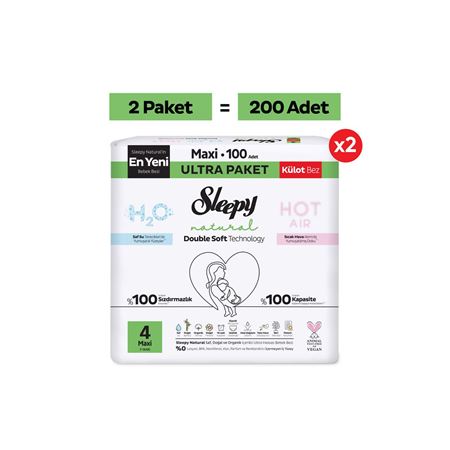 Natural Double Soft Ultra Fırsat Paketi Külot Bez 4 Numara Maxi 200 Adet