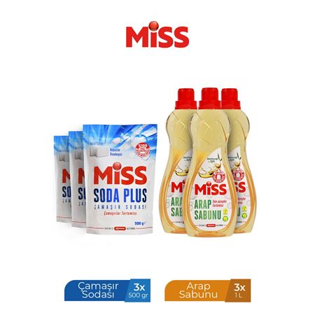 ARAP SABUNU 1000 ML X 3 ADET + SODA PLUS 500 ML X 3 ADET