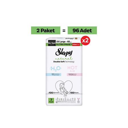 Natural Double Soft Ultra Fırsat Paketi Külot Bez 7 Numara Xxlarge 96 Adet