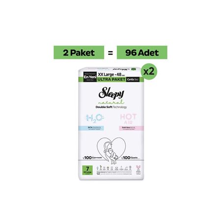 Natural Double Soft Ultra Fırsat Paketi Bebek Bezi 7 Numara Xxlarge 96 Adet