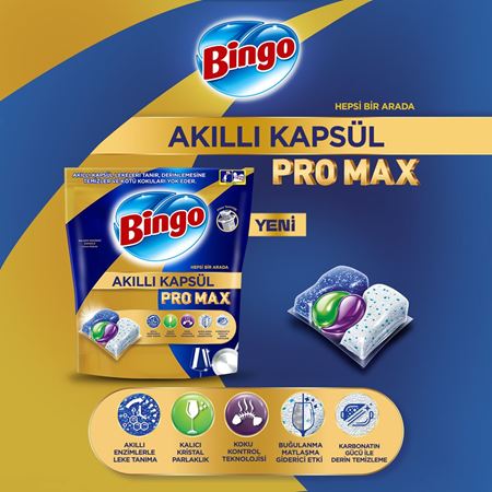 Bingo Akıllı Kapsül Pro Max Bulaşık Makinesi Deterjanı Tableti 120 Adet