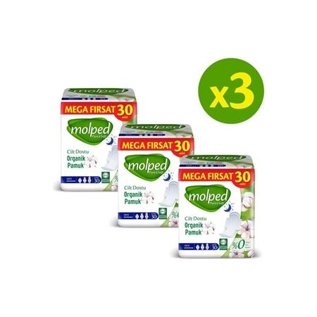 Pure Soft Hijyenik Ped Gece Süper Mega Paket 30 Lu X 3 Adett