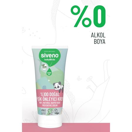 Siveno %100 Doğal Bebek Pişik Önleyici Krem Çinko PCA Yenidoğan Koruyucu & Hassas Onarıcı Bakım Kremi 50 ml
