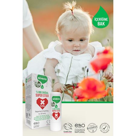 Siveno %100 Doğal Süper Stick Anlık Yatıştırıcı Onarıcı Organik Yalancı İğde Yağlı Bitkisel 6 gr