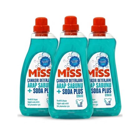 Miss Çamaşır Deterjanı Arap Sabunu Soda Plus Etkili 3 x 1500 ml