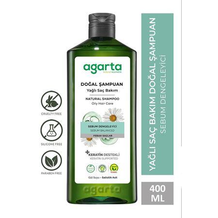 Agarta Yağlı Saçlar Için Arındırıcı Tuzsuz Şampuan 400 ml