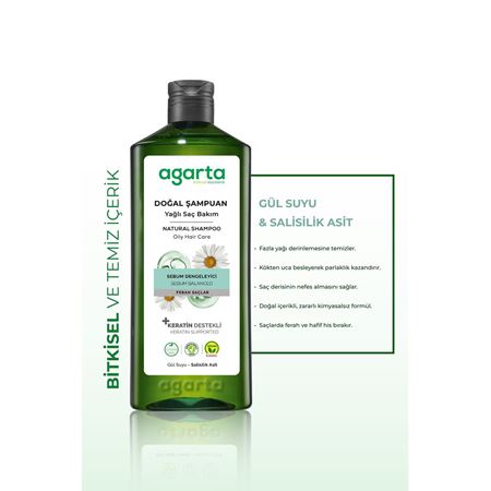 Agarta Yağlı Saçlar Için Arındırıcı Tuzsuz Şampuan 400 ml