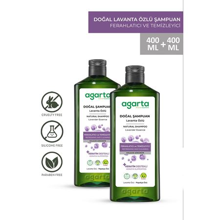 Agarta 2 Adet Lavanta Özlü Arındırıcı Tuzsuz Şampuan 400 ml