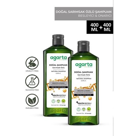 Agarta 2 Adet Sarımsak Şampuanı Saç Dökülmesine Karşı 400 ml