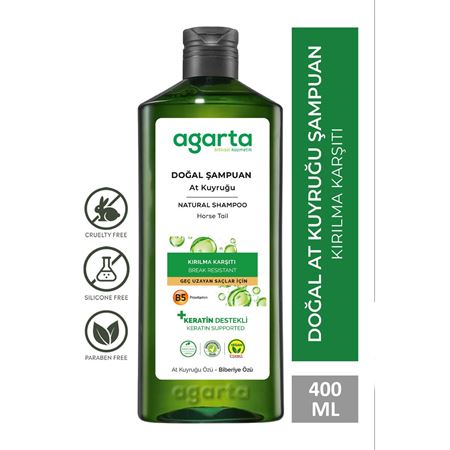 Agarta At Kuyruğu Bitkisi Özlü Keratin Içeren Dökülme Karşıtı Bakım Tuzsuz Şampuan 400 ml