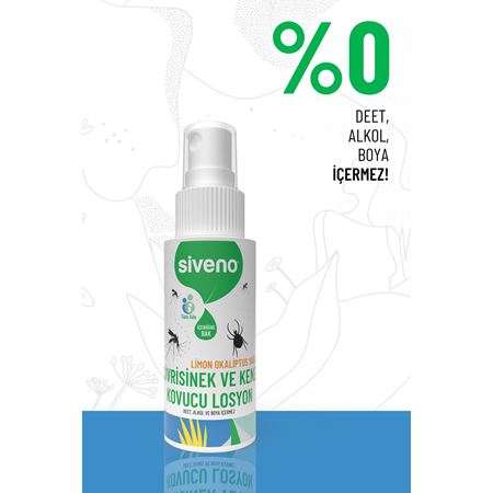 Siveno Sivrisinek ve Kene Kovucu Sprey Losyon Bitkisel Tüm Vücut İçin Seyahat Tatil Boy 50 ml