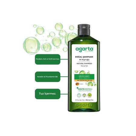 Agarta At Kuyruğu Bitkisi Özlü Keratin Içeren Dökülme Karşıtı Bakım Tuzsuz Şampuan 400 ml