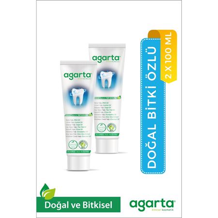 Agarta 2 Adet Doğal Florürsüz Bitki Özlü Diş Macunu 100 ml