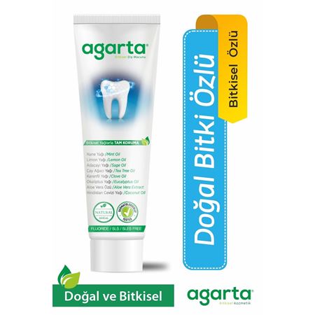 Agarta Doğal Bitki Özlü Florürsüz Beyazlatıcı Diş Macunu 100 ml