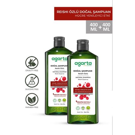 Agarta 2 Adet  Doğal Reishi Mantar Özlü Şampuan 400 ml