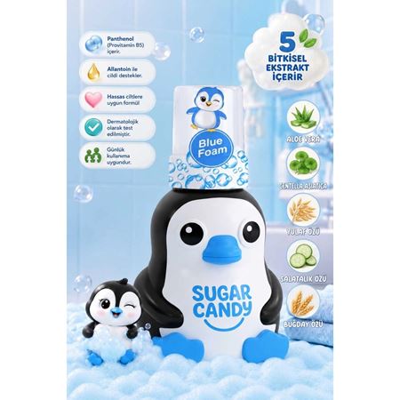 Sugar Candy Yaban Mersini Kokulu Doğal Vegan Çocuk Köpük El Sabunu Nero 350 ml Paraben Içermeyen Mavi Köpük