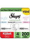 Natural Double Soft Ultra Fırsat Paketi Külot Bez 4 Numara Maxi 200 Adet