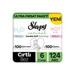 Natural Double Soft Ultra Fırsat Paketi Bebek Bezi 6 Numara Xlarge 124 Adet