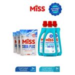 SIVI ÇAMAŞIR DETERJANI 1500MLX3+MİSS SODA PLUS ÇAMAŞIR SODASI 500 GRX3