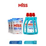 SIVI ÇAMAŞIR DETERJANI 1500MLX3+MİSS SODA PLUS ÇAMAŞIR SODASI 500 GRX3