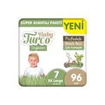 Baby Turco Doğadan Süper Avantaj Paketi Pofuduk Bebek Bezi 7 Numara Xxlarge 96 Adet