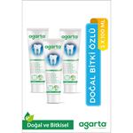 Agarta 3 Adet Doğal Florürsüz Bitki Özlü Diş Macunu 100 ml