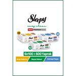 Sleepy Easy Clean Beyaz Sabun Katkılı+Çamaşır Suyu Katkılı+Arap Sabunu Katkılı 6x100 (600 Yaprak)